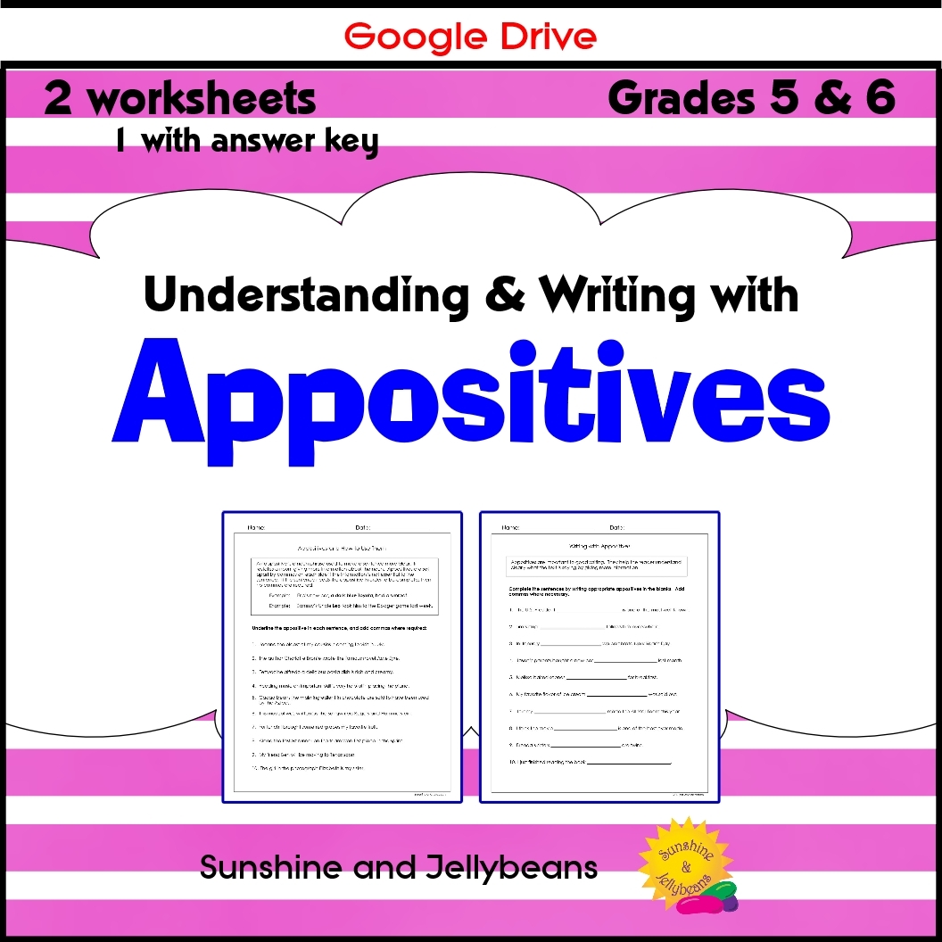 Appositives Understanding And Writing With Them 2 Worksheets 