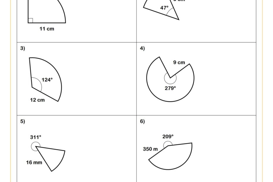 Area Of Arc Lengths U0026 Sectors Worksheet Geometry PDF Worksheets