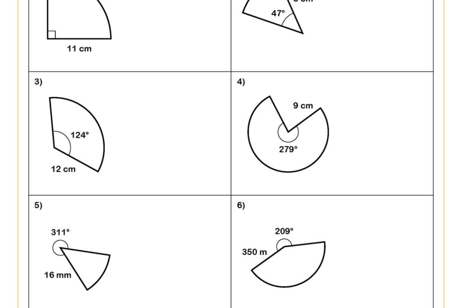 Area Of Sectors And Arc Lengths Worksheet Printable PDF Worksheets