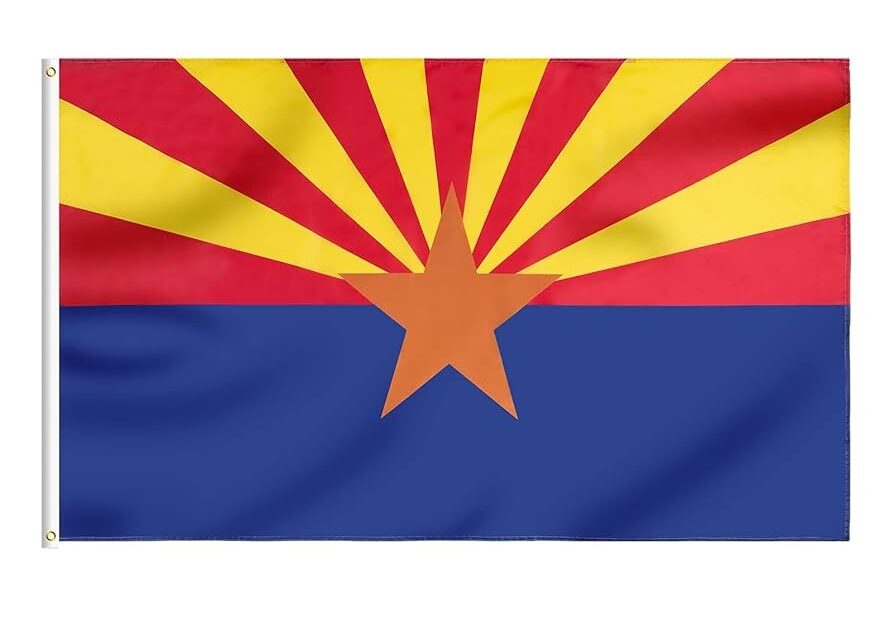 Arizona State Flag 5x8 FT Large AZ Flags With 1ply Printed Vivid Color And Fade Proof State Of Arizona Flag With Brass Grommets