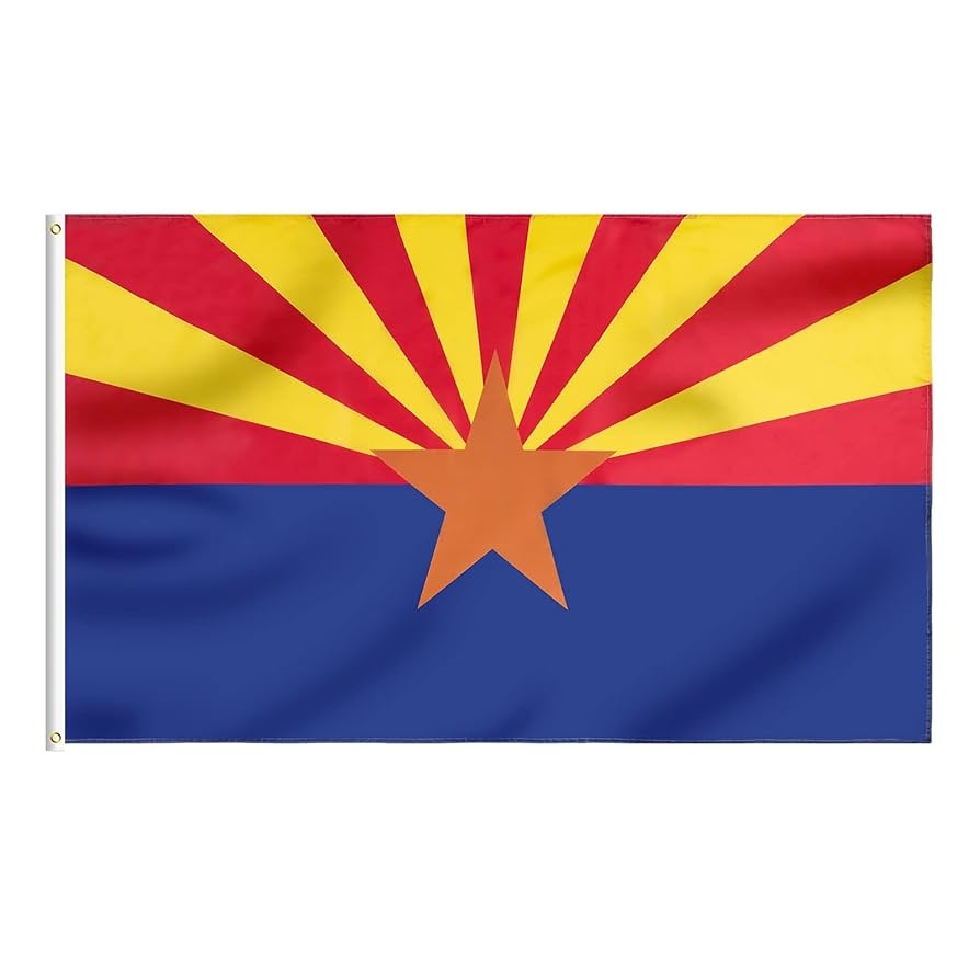 Arizona State Flag 5x8 FT Large AZ Flags With 1ply Printed Vivid Color And Fade Proof State Of Arizona Flag With Brass Grommets