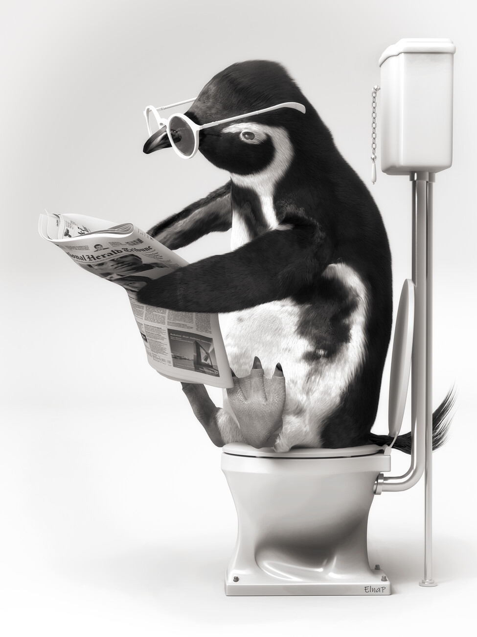 Art Print Penguins In Tub Printable Wall Art Bathroom Wall Decor