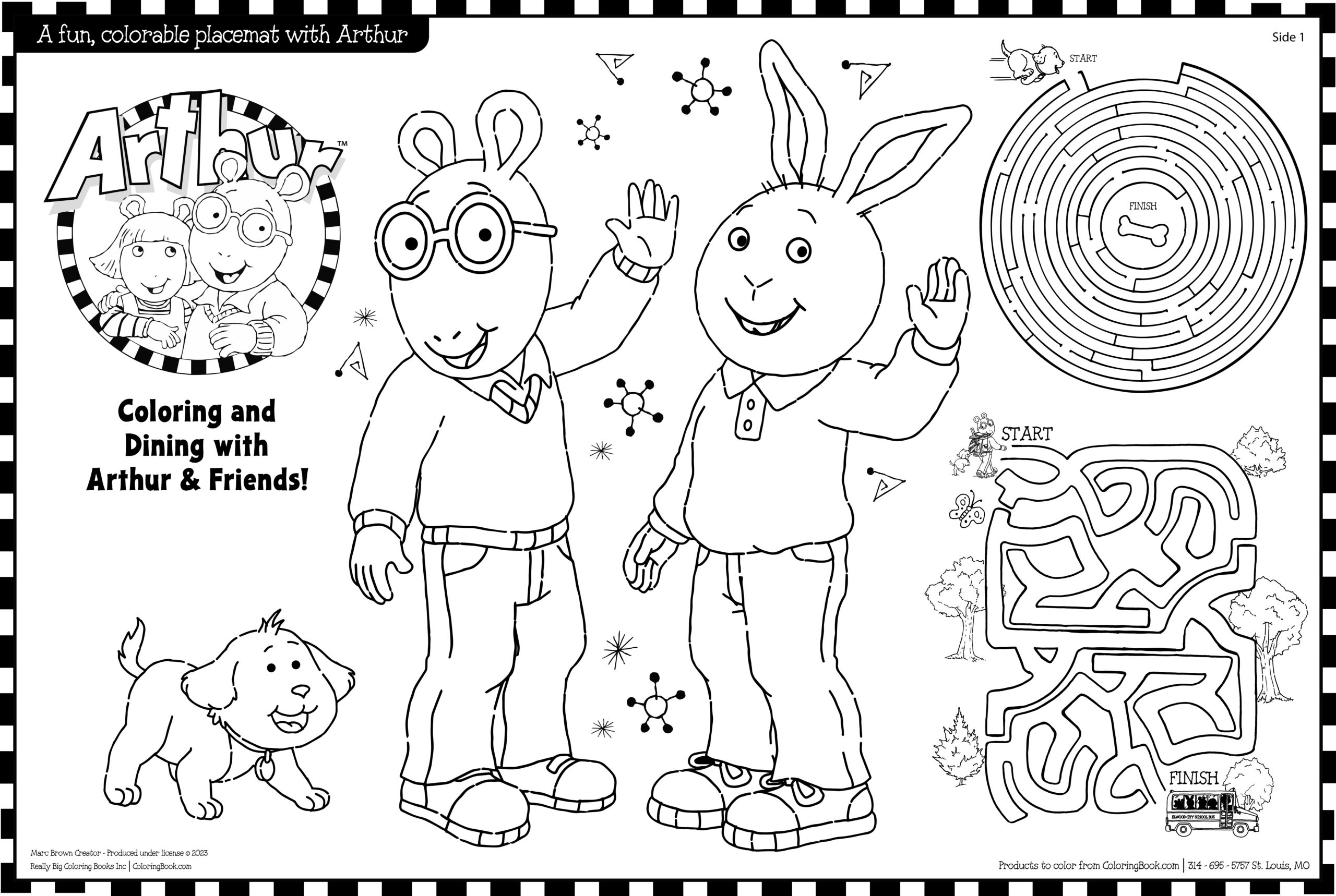 Arthur Coloring Placemat Double Sided 12 X 18 60 Sheets 