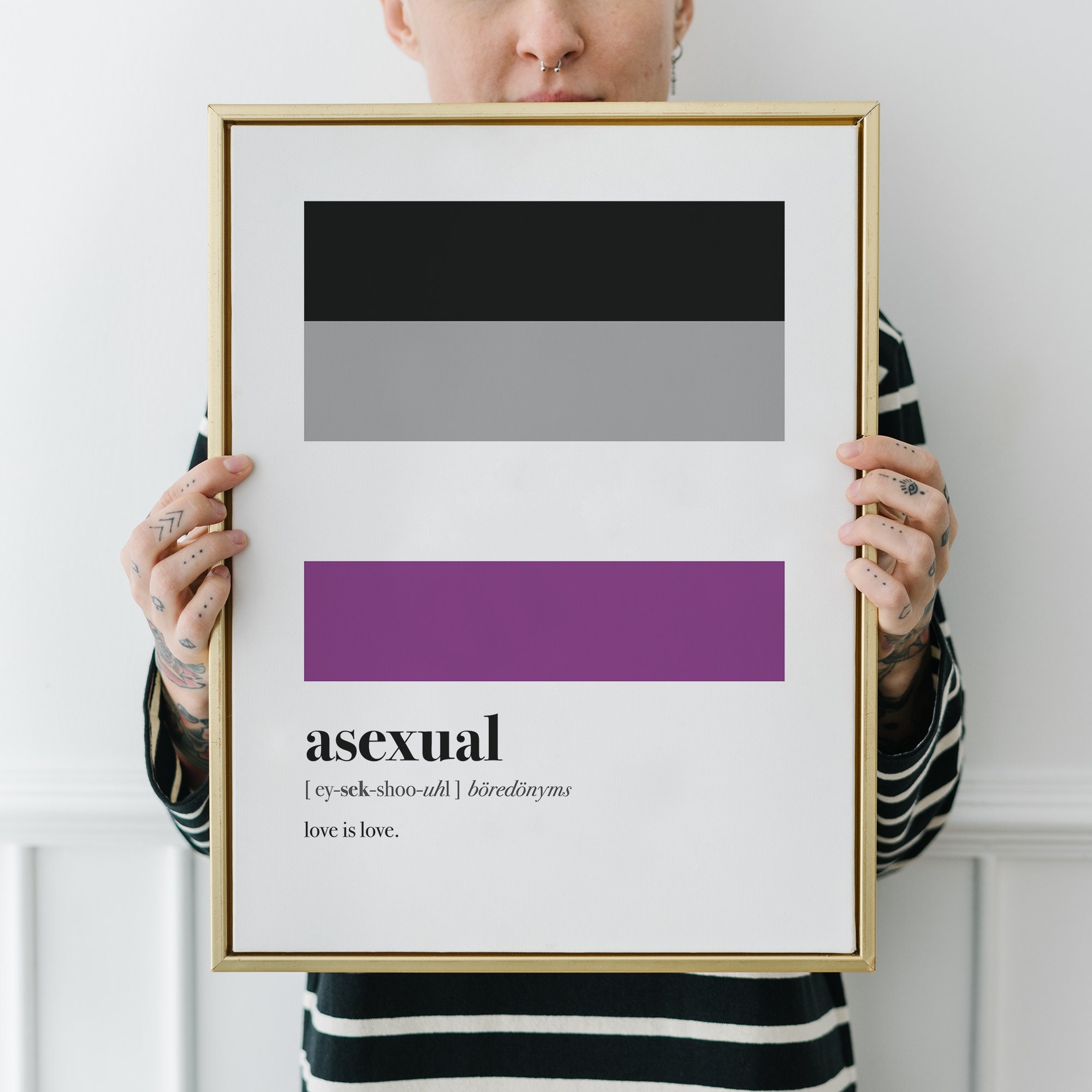 Asexual Pride Print Subtle Ace Flag Asexuality Art Love Is Love 