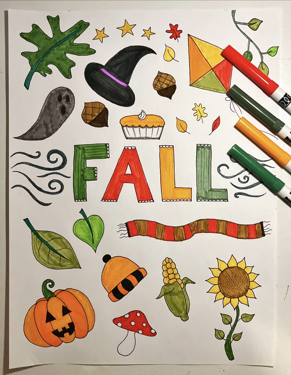fall coloring templates