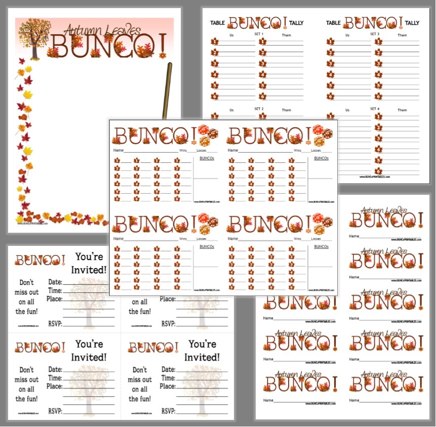 printable bunco sheets