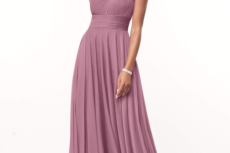 Azazie A Line Princess One Shoulder Floor Length Mesh Bridesmaid Dresses Vintage Mauve