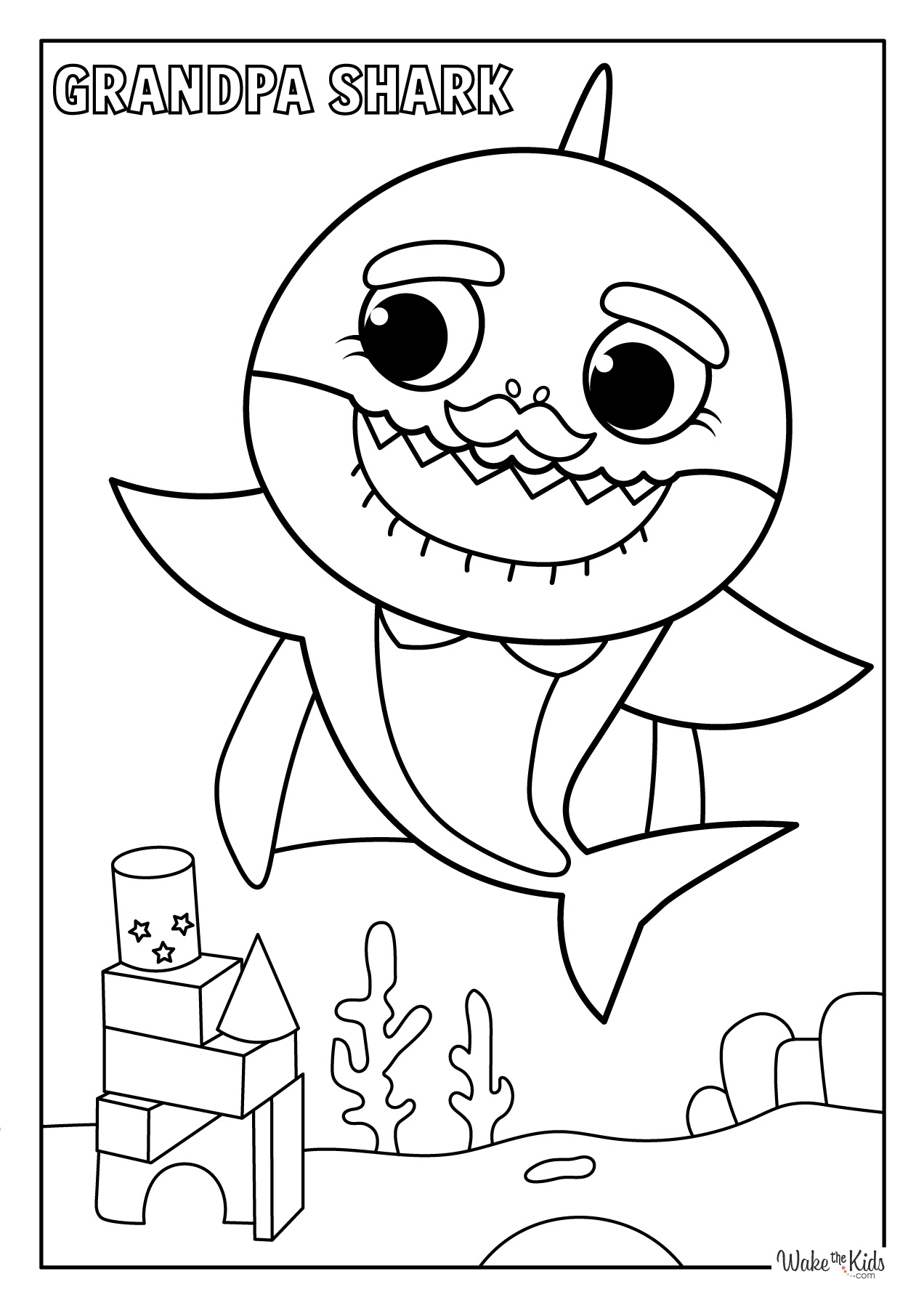 clark the shark coloring page