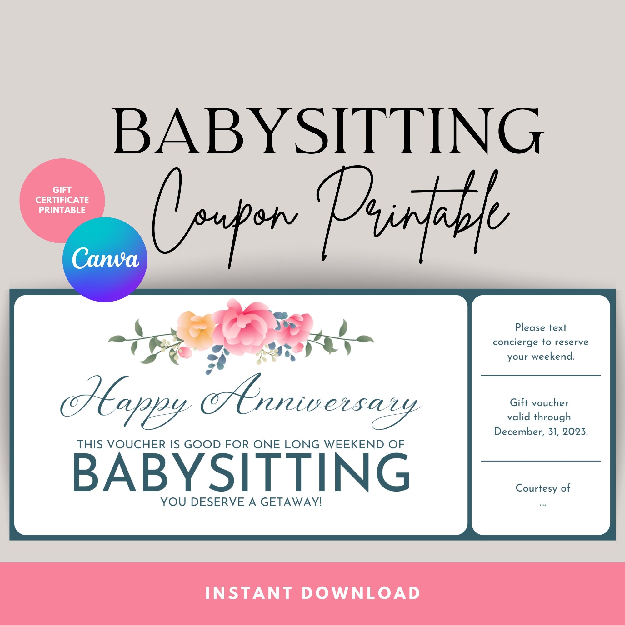 printable babysitting coupon template