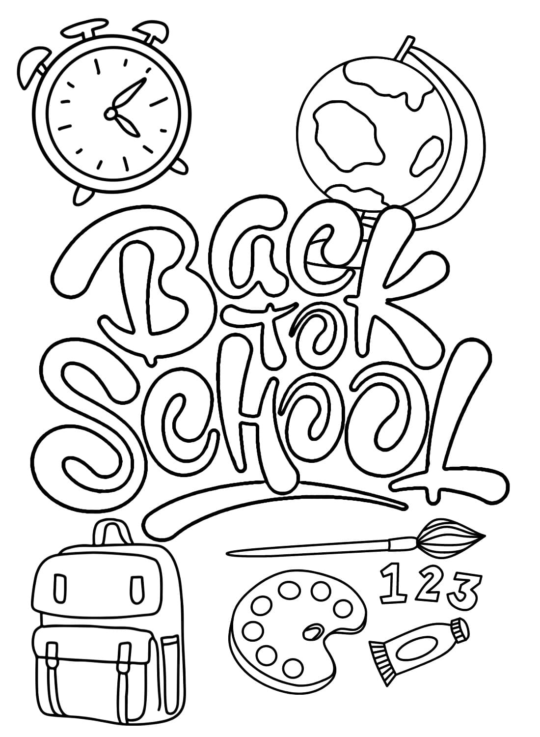 Back To School Image Coloring Page Download Print Or Color Online For Free