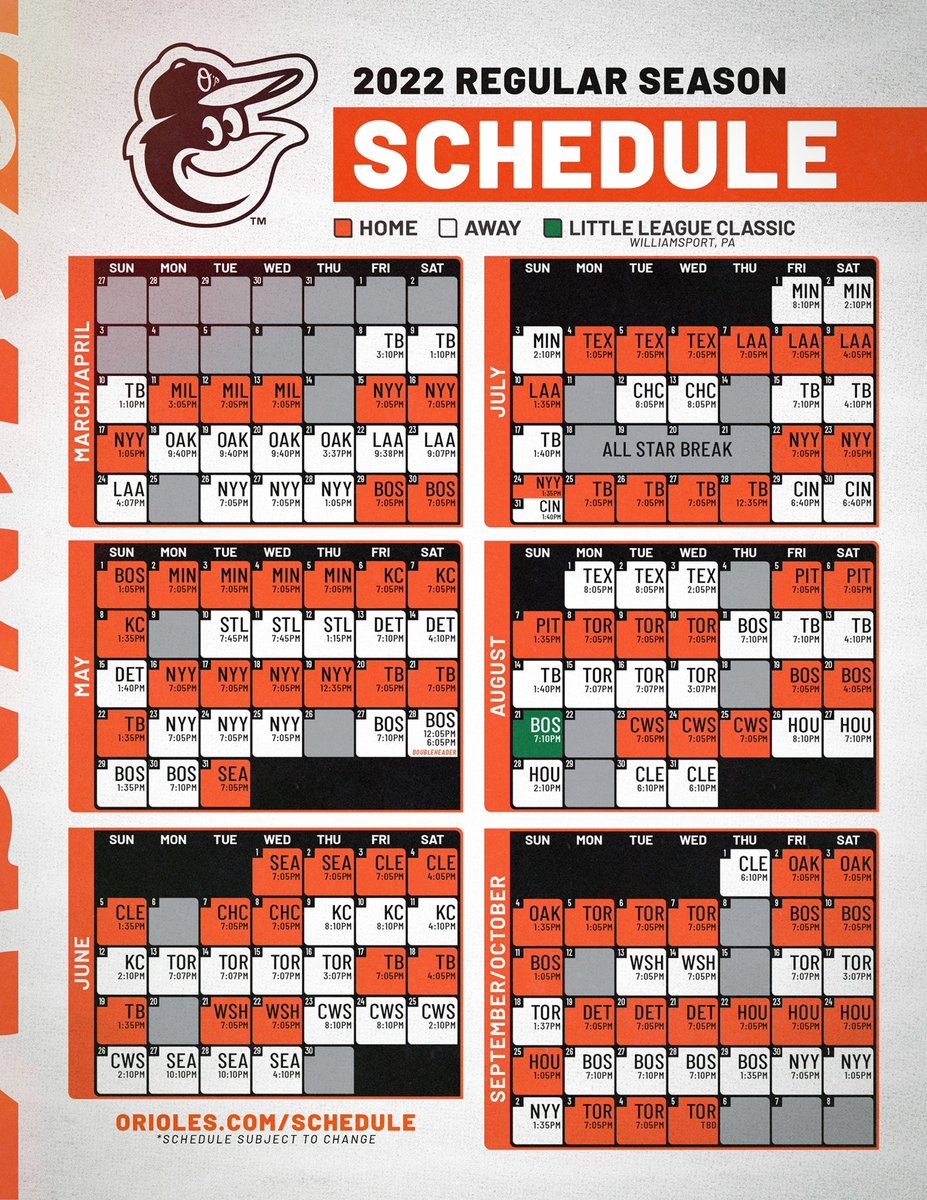 Baltimore Orioles Schedule Printable Printable Recipe Cards Central