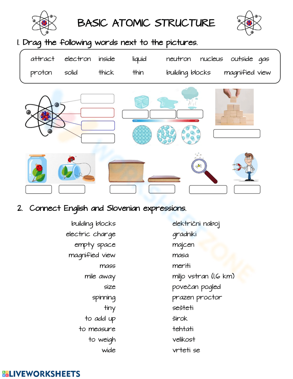 atomic structure worksheet