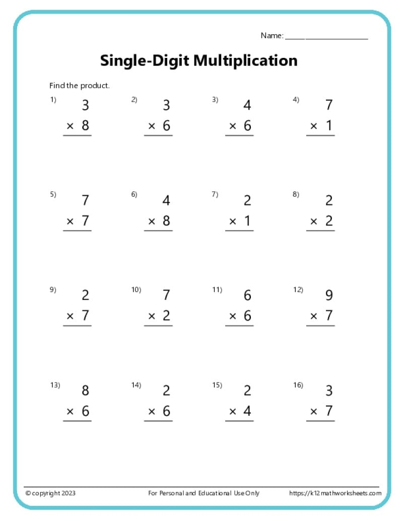 easy math worksheet