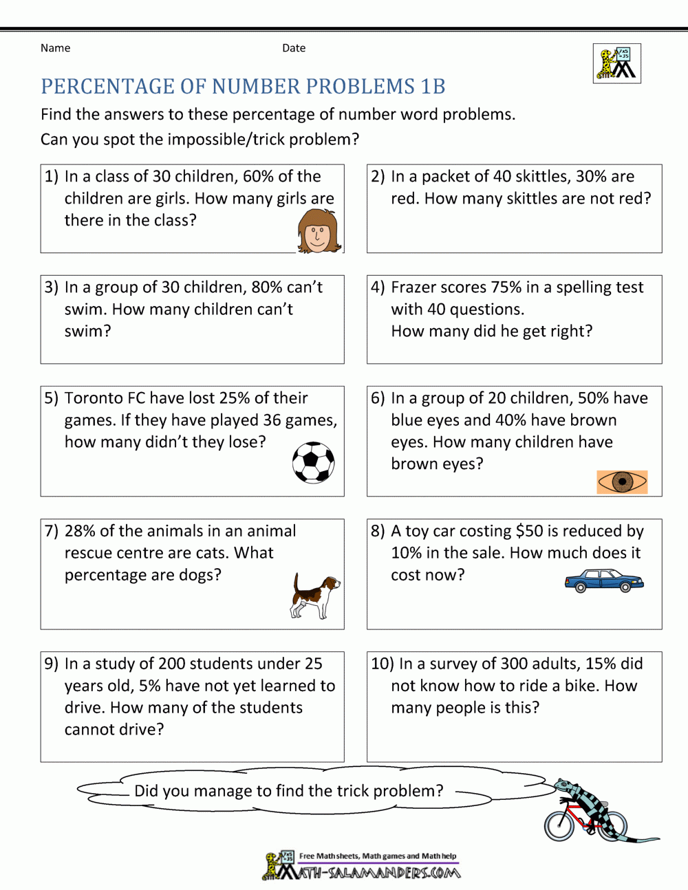 Basic Percentage Word Problems