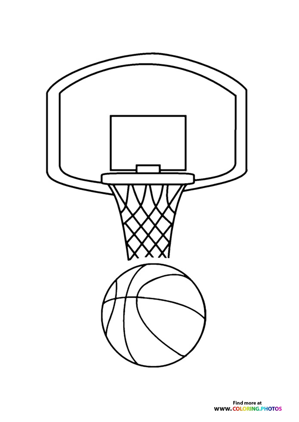 Basketball And Basket Coloring Pages For Kids