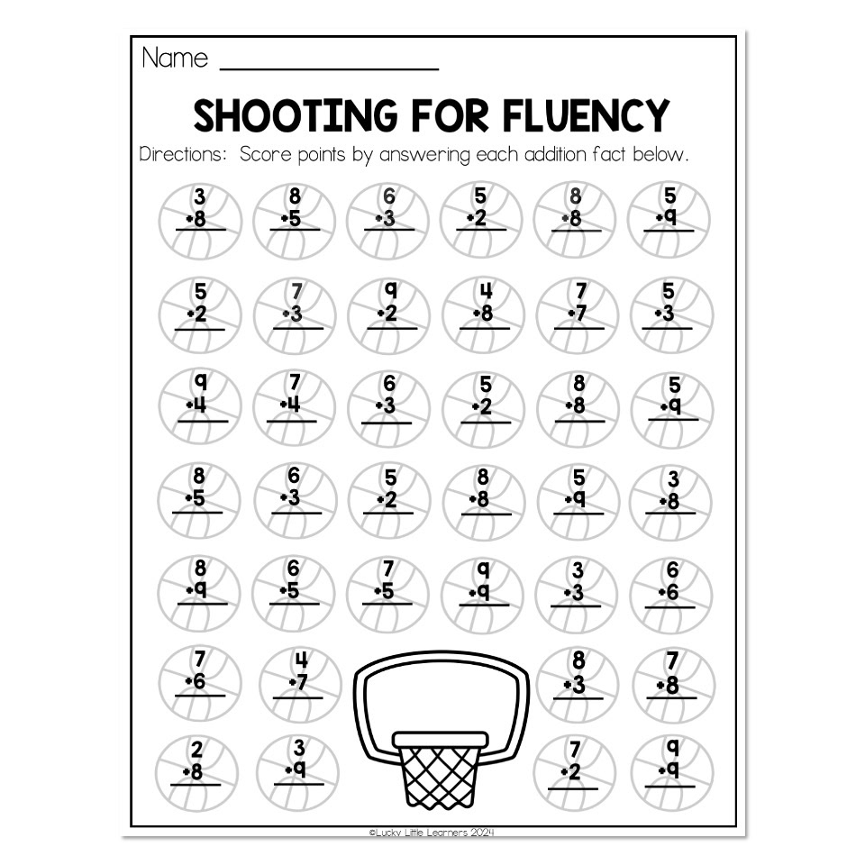 math fluency worksheets
