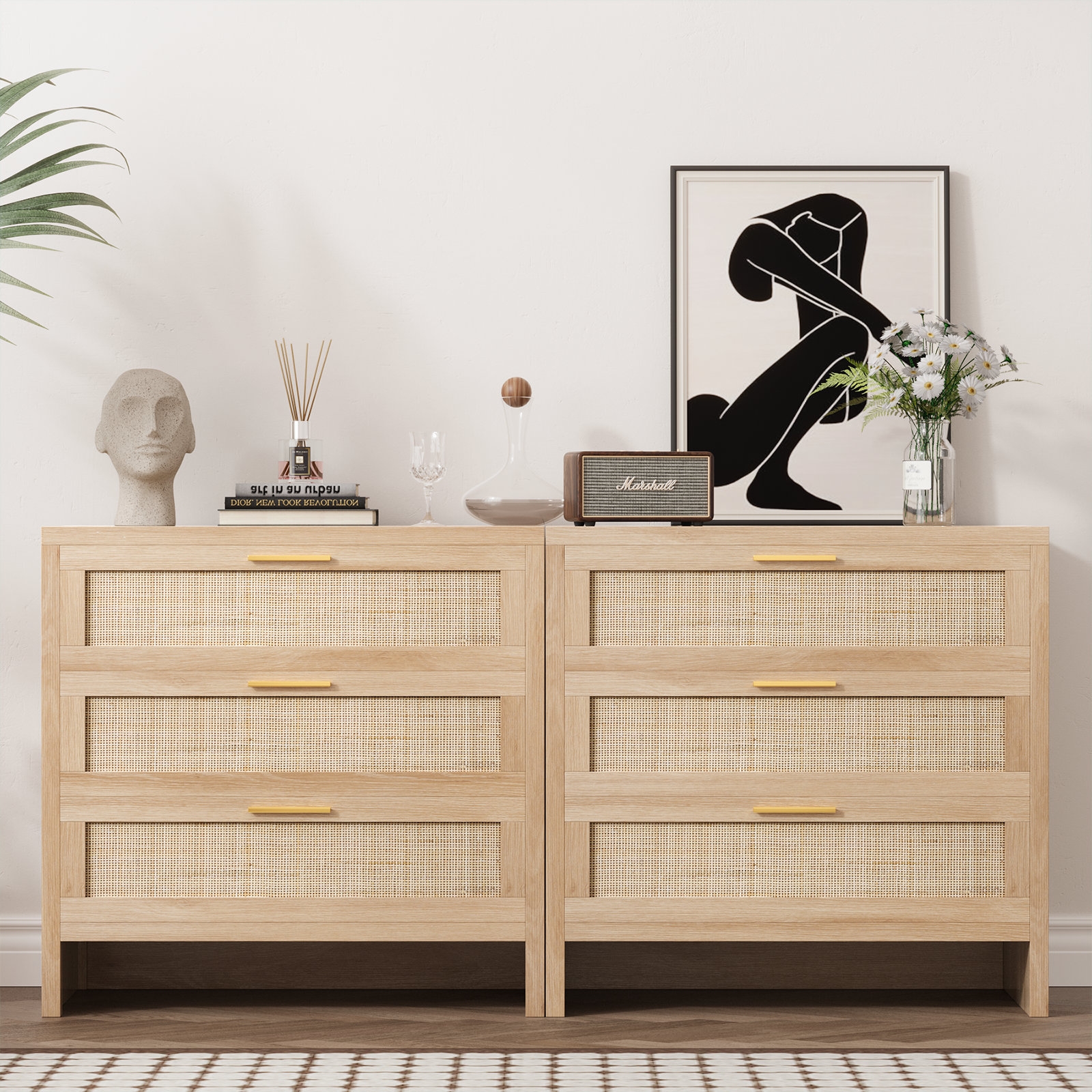 Bay Isle Home Rattan 3 Drawers Dresser U0026 Reviews Wayfair