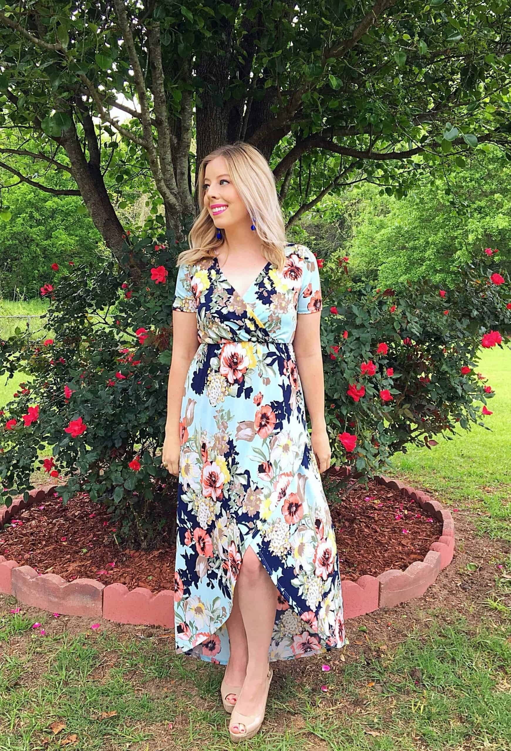 Beautiful Spring Floral Maxi Dress Kindly Unspoken