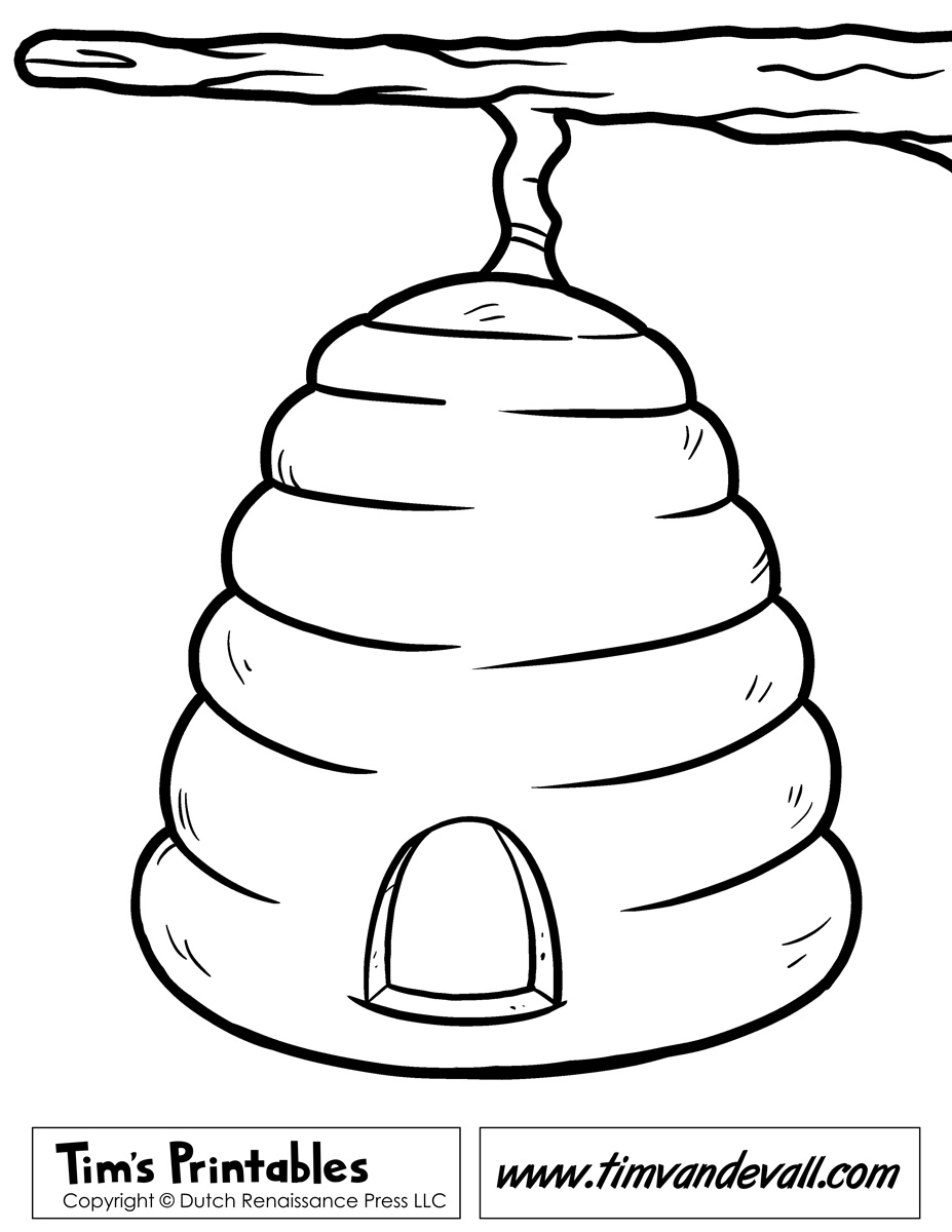 Beehive Template U0026 Beehive Coloring Page