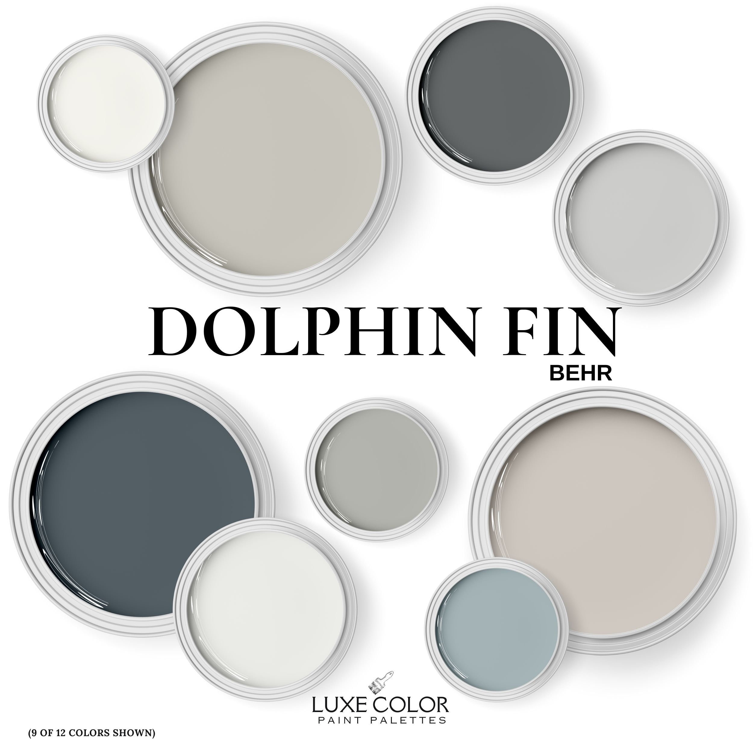 Behr Dolphin Fin Coordinating Colors Palette For Living Room Kitchen Bedroom And Whole House Etsy New Zealand