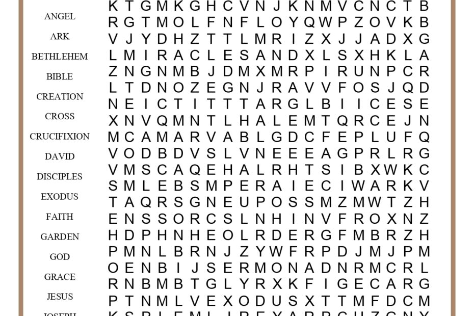 Bible Word Search For Kids