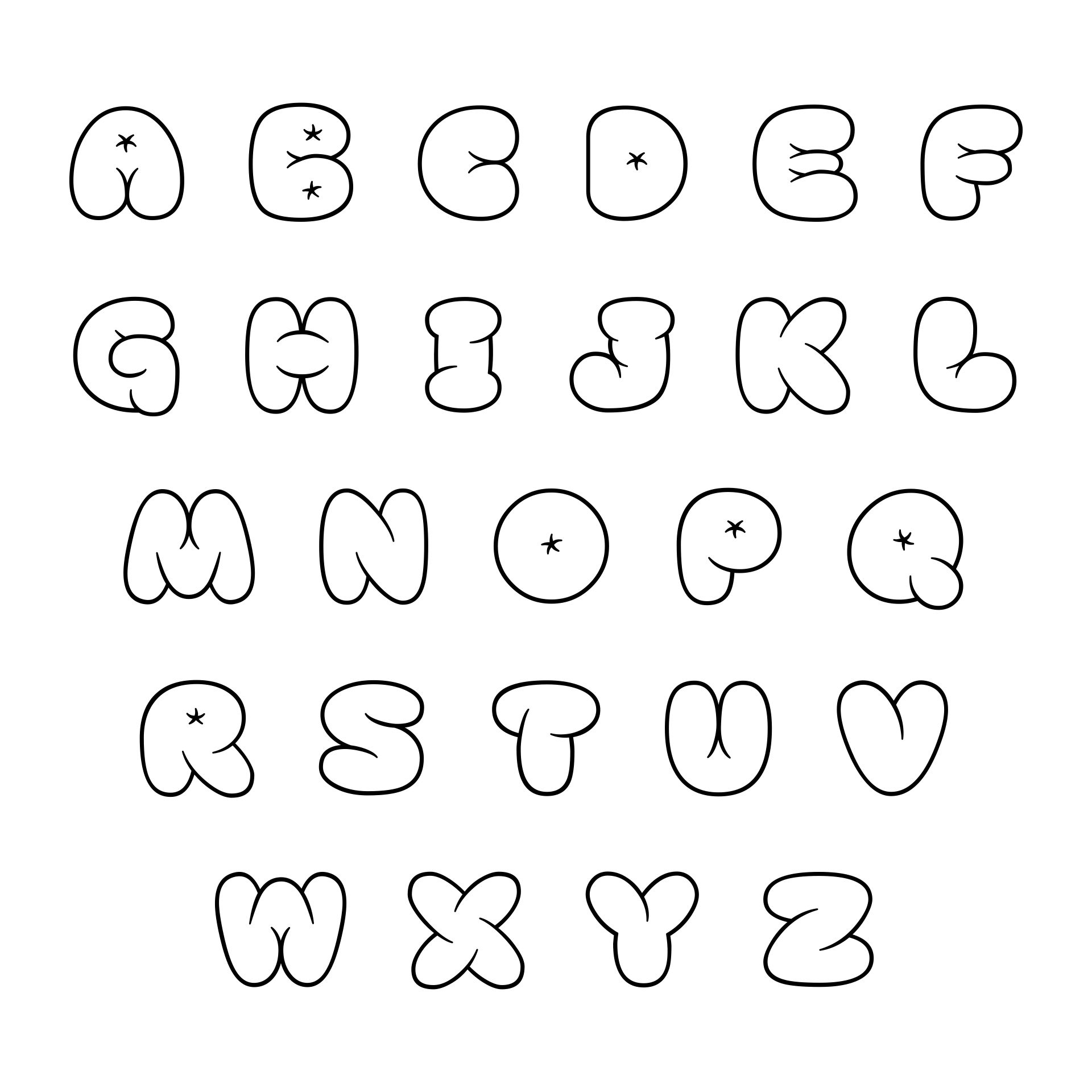 Big Bubble Letters Printable Printable Party Favors