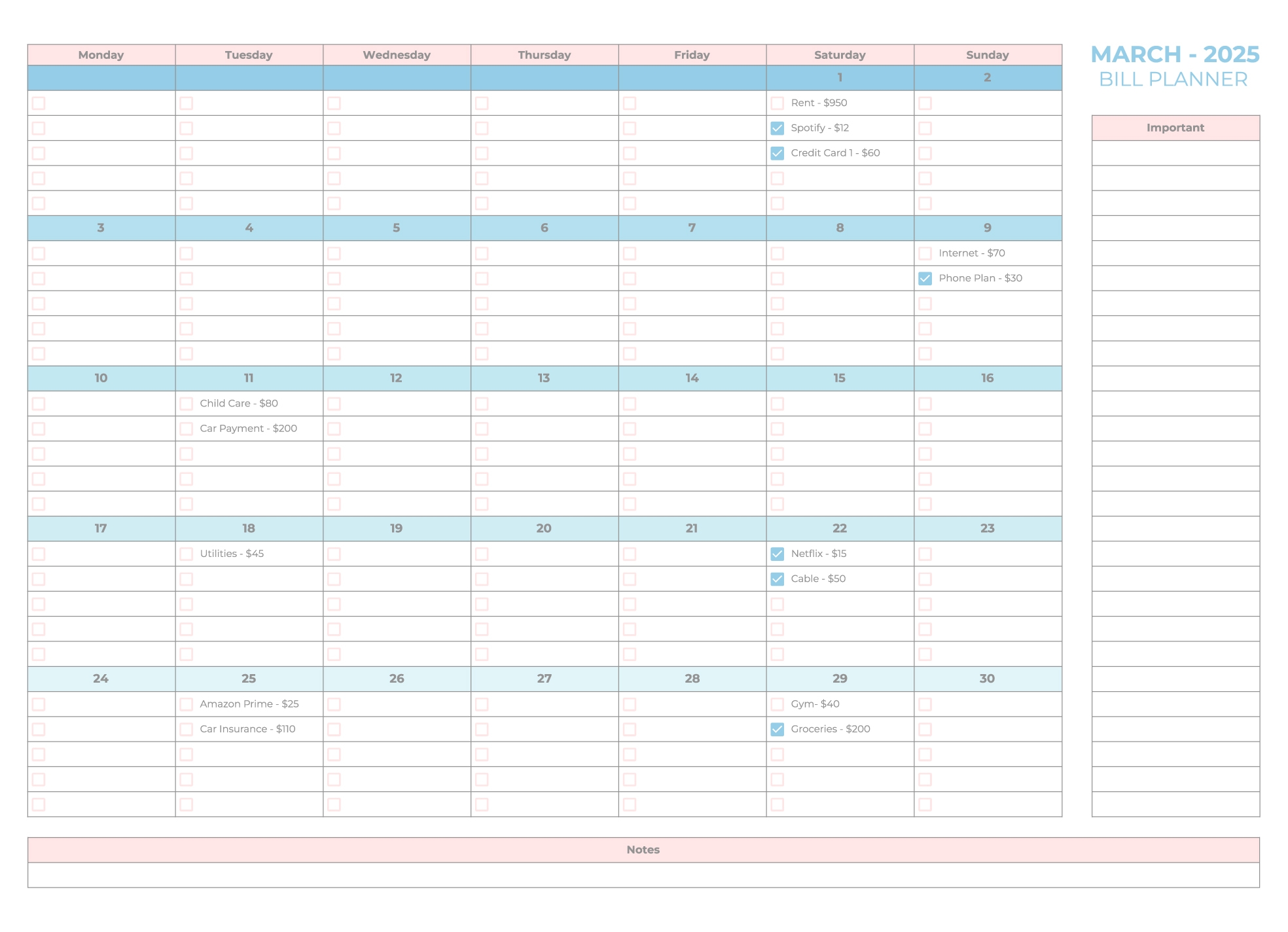 Bill Planner Free Google Sheets U0026 Excel Template Gdoc io