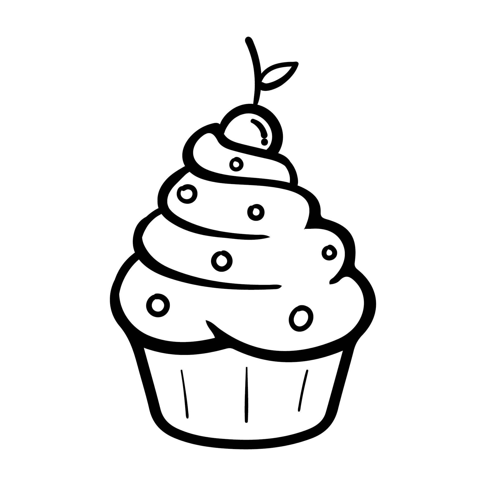 outline cupcake template printable