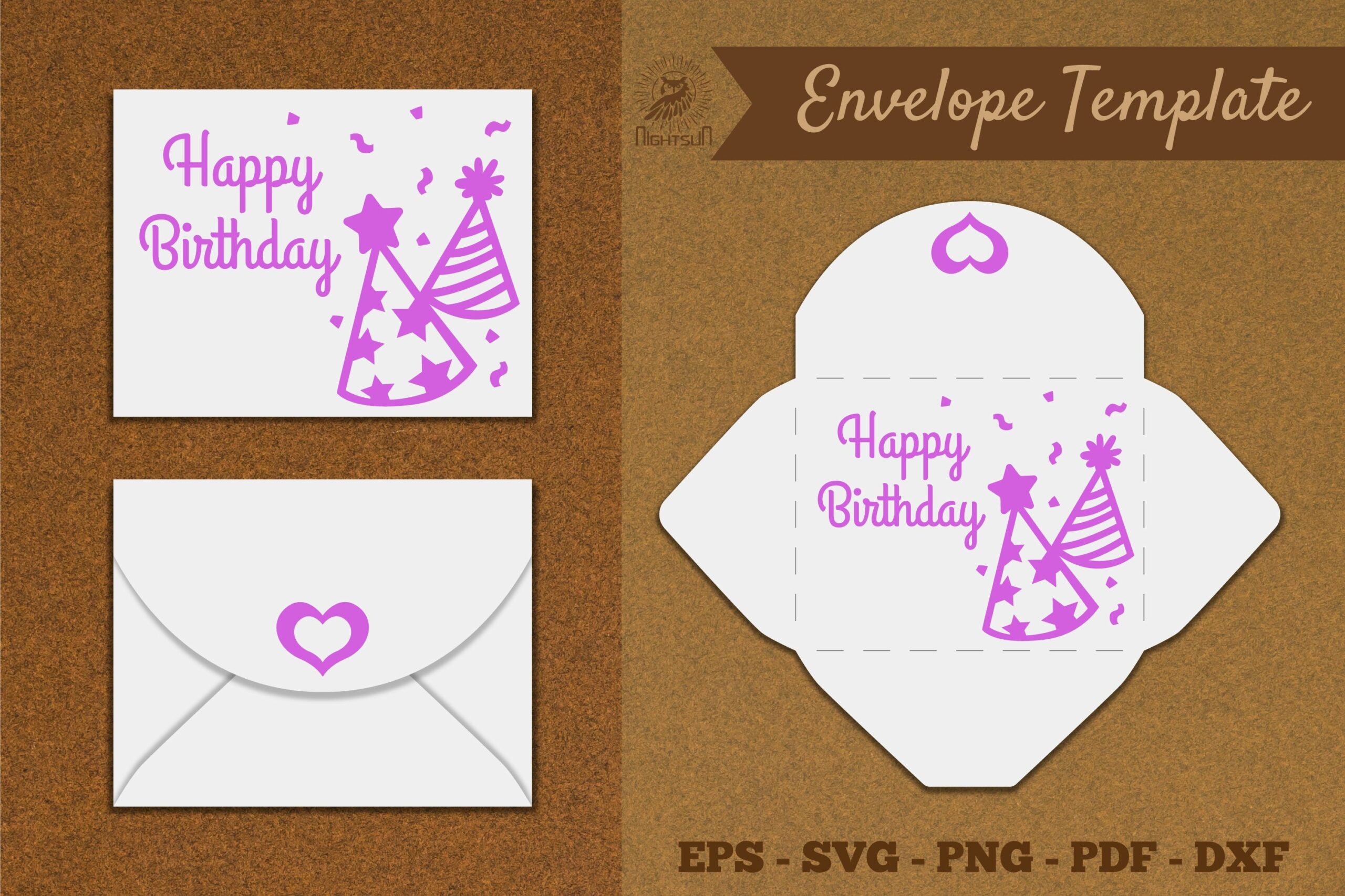 Birthday Envelope Template SVG 3211276 