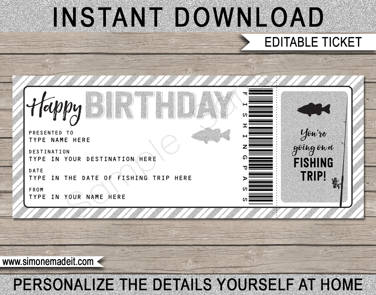 Birthday Fishing Trip Tickets