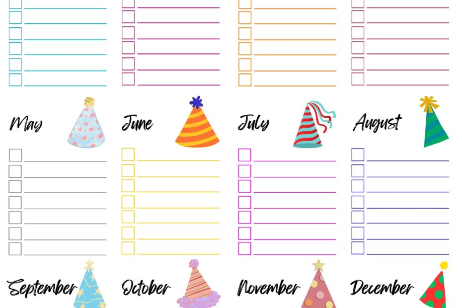 Birthday List PDF Birthday Calendar Printable Birthday Tracker Birthday List Birthday Organizer Birthday Calendar Birthday Reminder Etsy