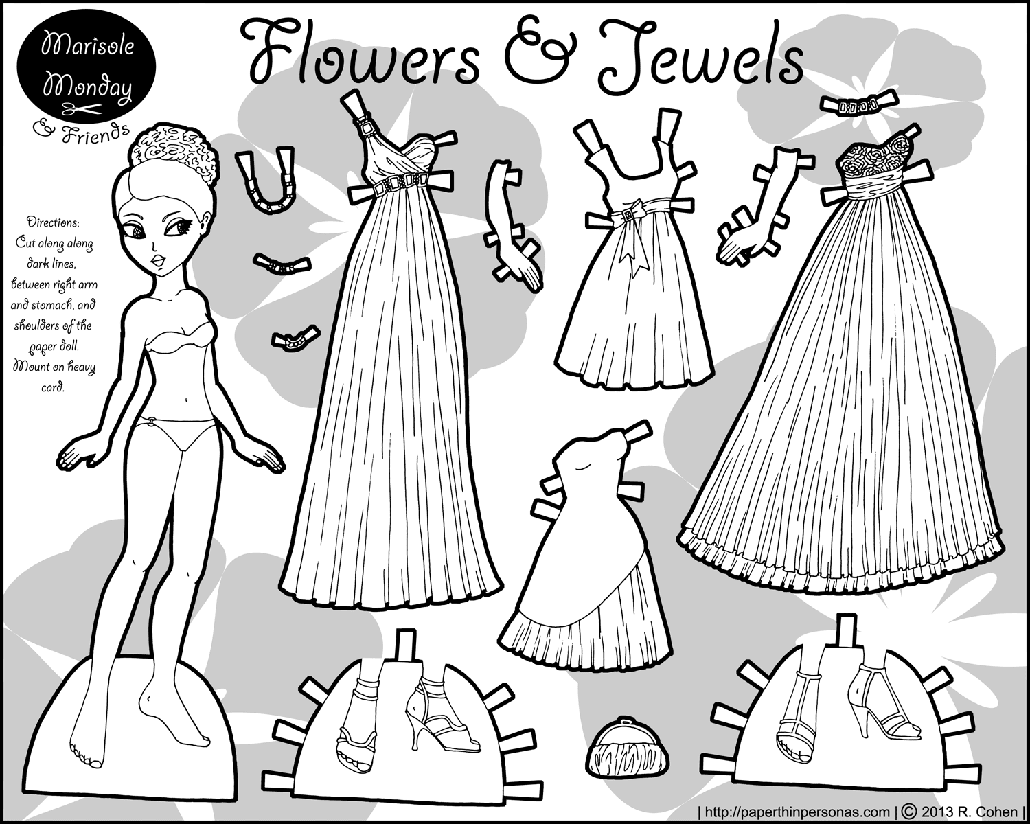printable paper dolls black and white