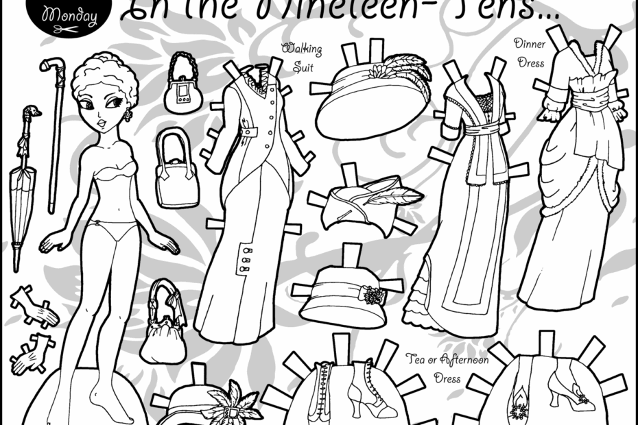 Black And White Printable Paper Dolls Marisole Monday U0026 Friends Paper Thin Personas