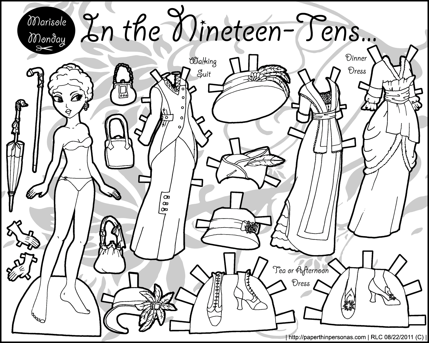Black And White Printable Paper Dolls Marisole Monday U0026 Friends Paper Thin Personas