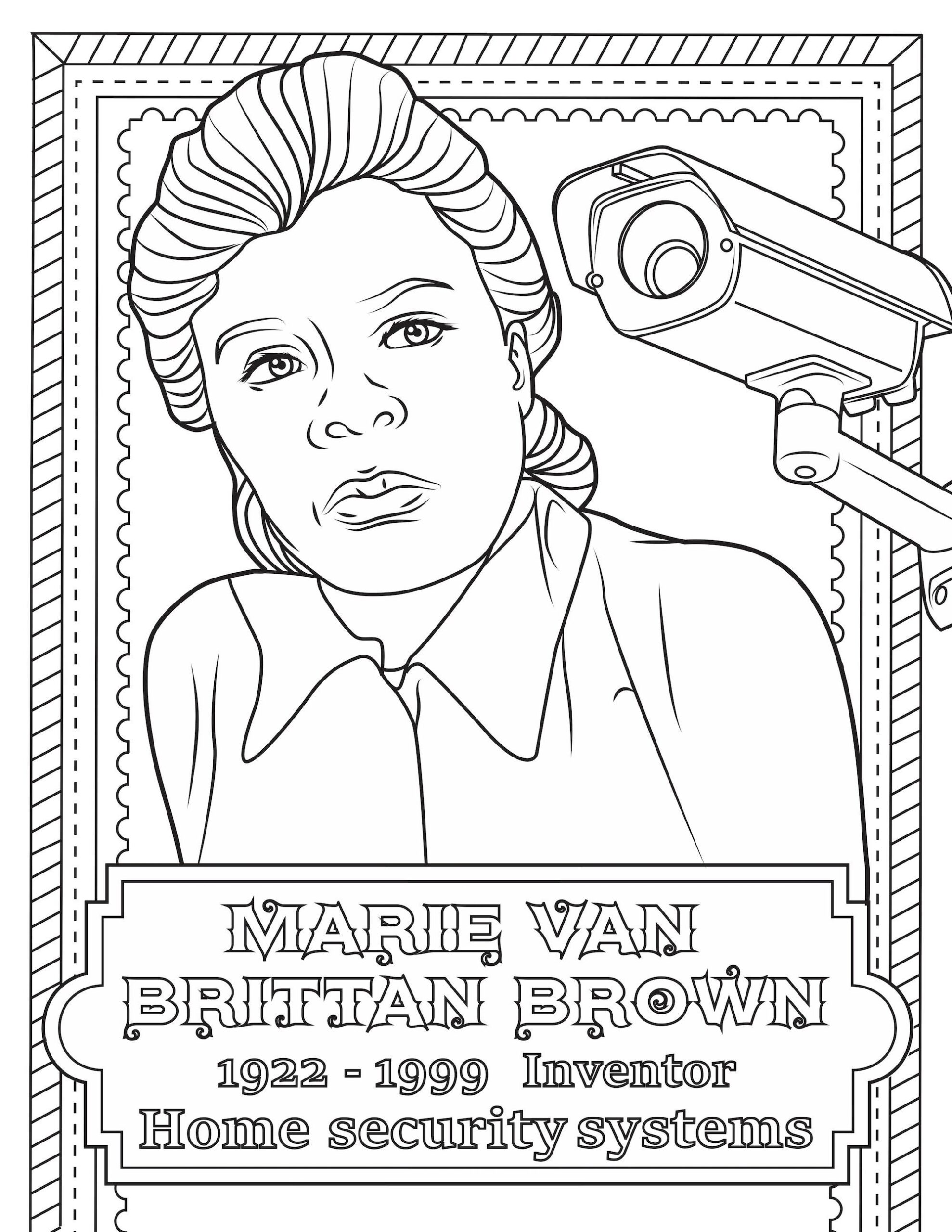 Black Inventor Black History Coloring Page Printable Colouring Page Adult Color Sheet Instant Download