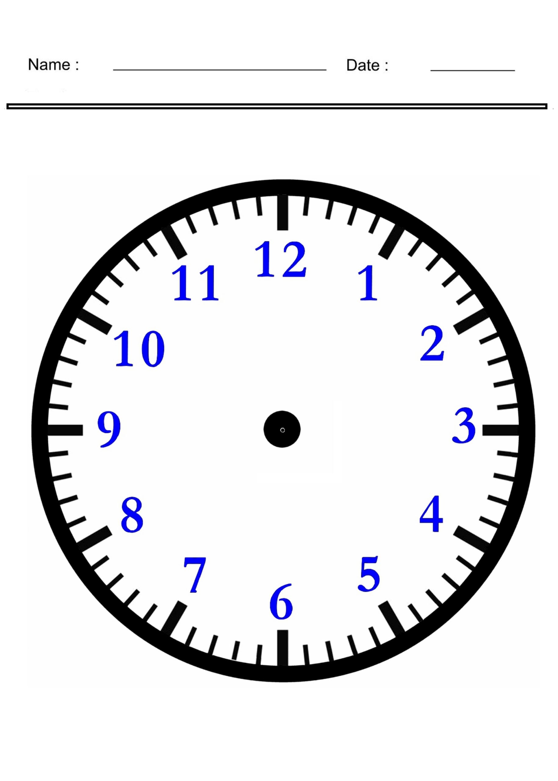 Blank Clock Faces For Teaching Aids Time Worksheets