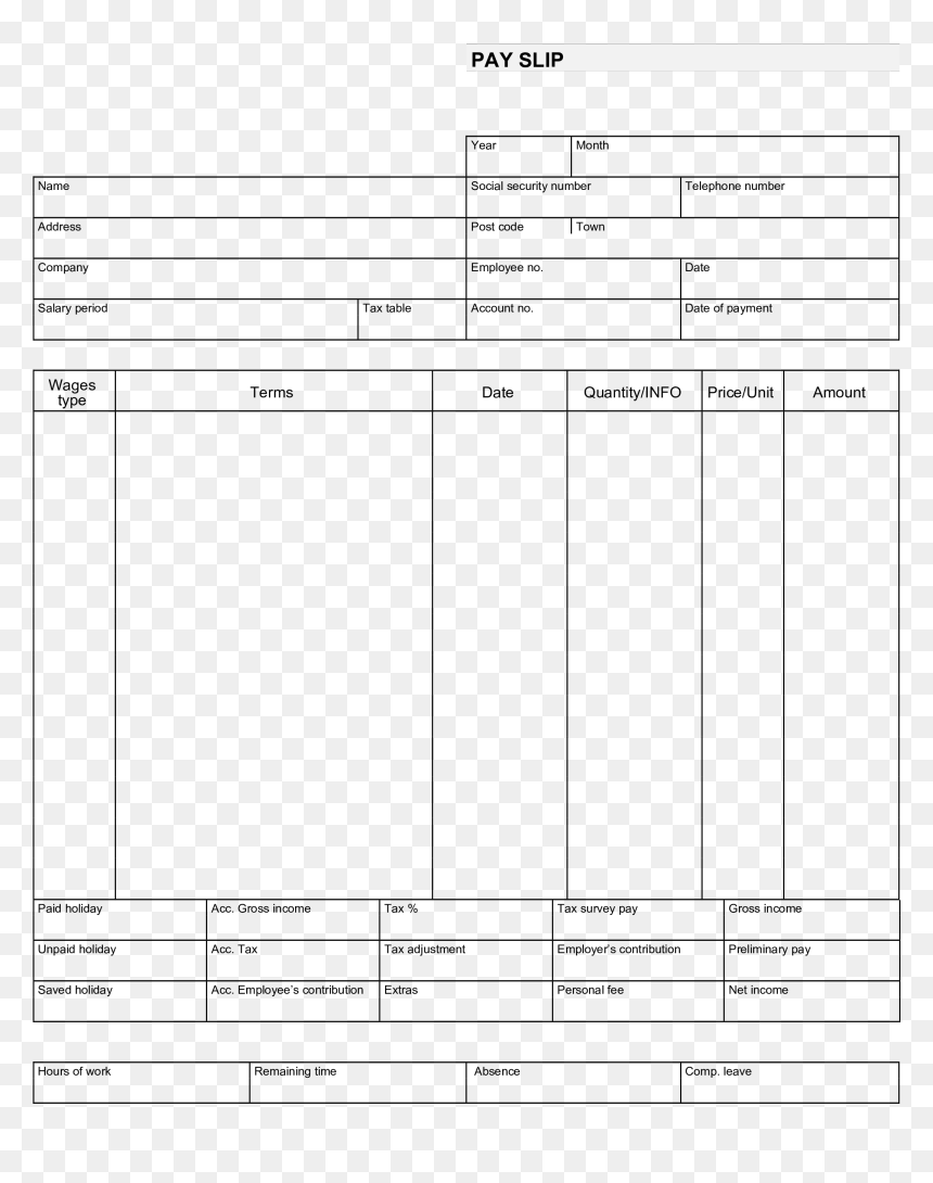 printable blank pay stubs template