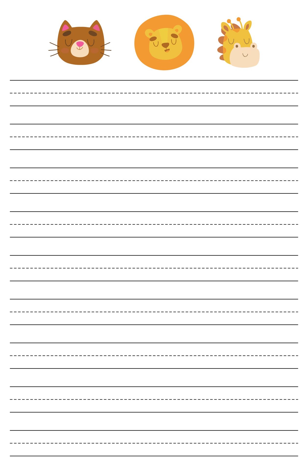 printable kindergarten writing paper pdf