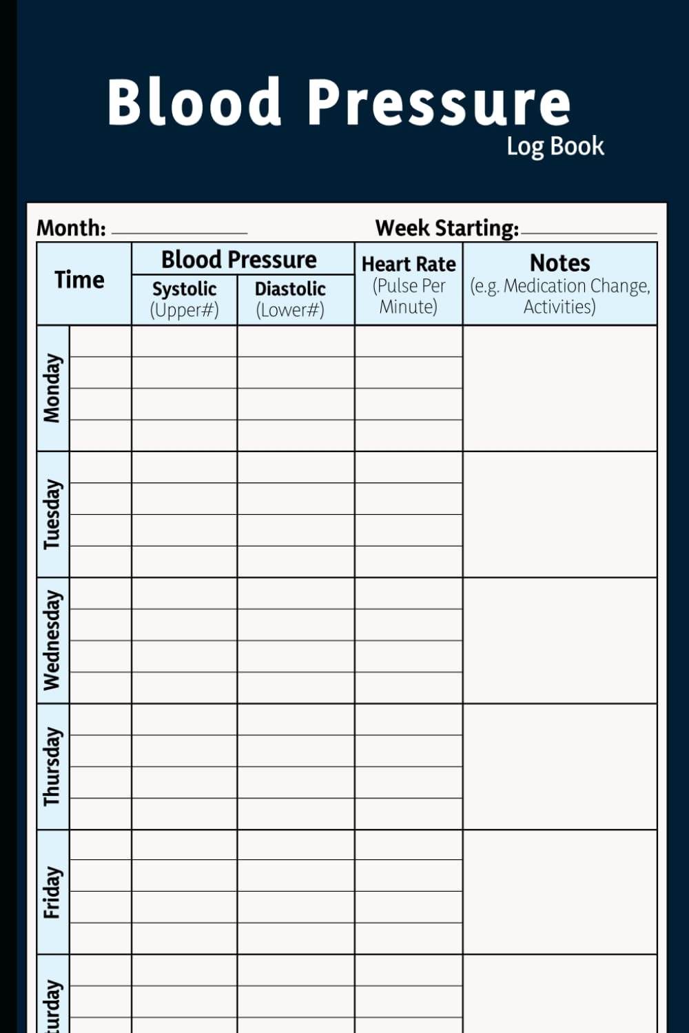 bp log printable