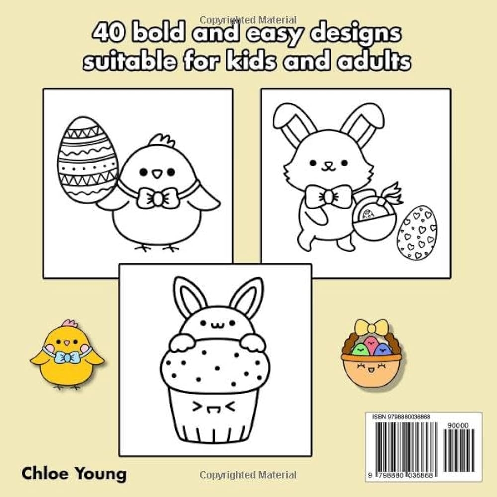 Bold And Easy Easter Coloring Book Big And Simple Large Print Designs For Adults Kids And Seniors Bold And Easy Coloring 