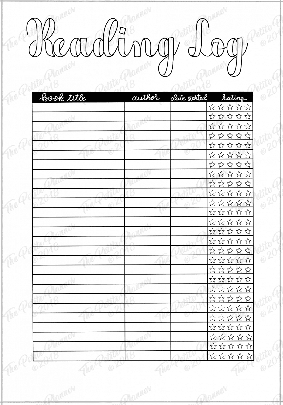 Books To Read U0026 Reading Log Printable