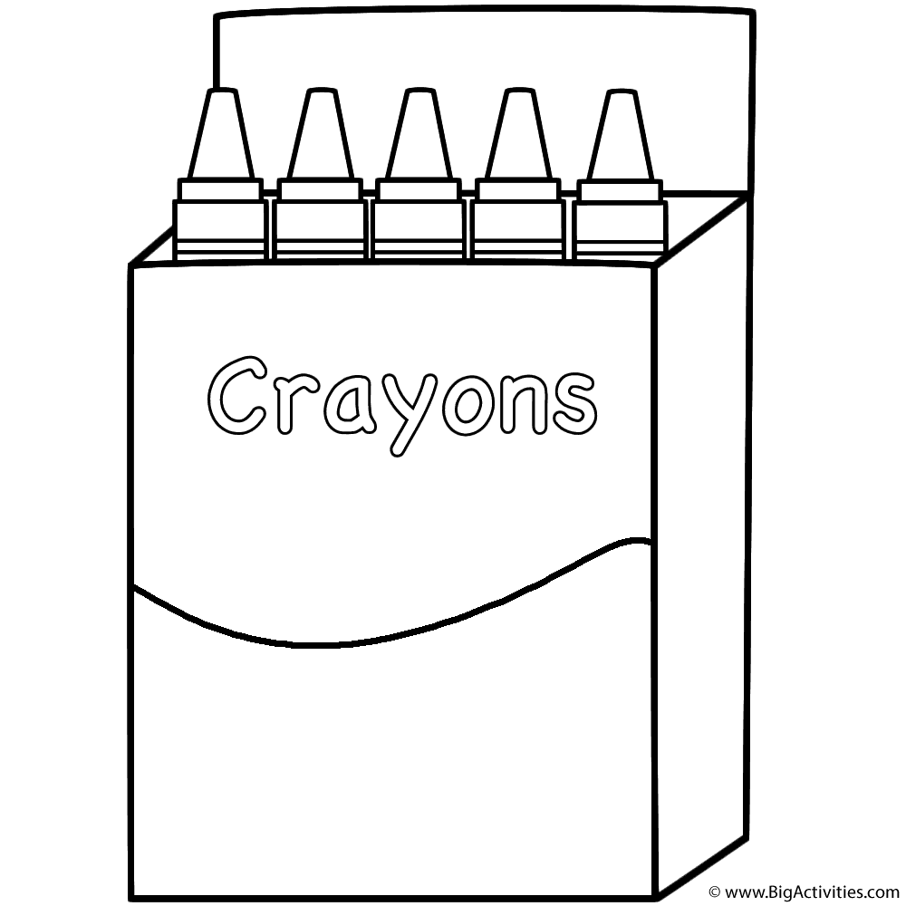 Box Of Crayons Coloring Page Back To School 