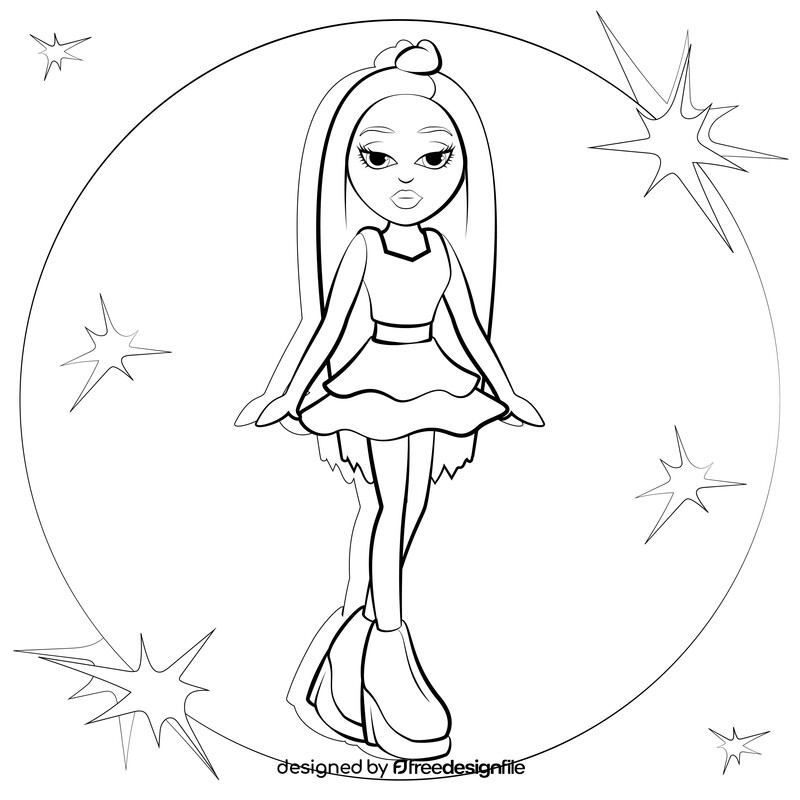 Bratz Dolls Cloe Drawing Black And White Vector Free Download