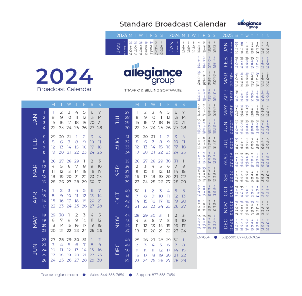 Broadcast Calendar 2024 Allegiance Group 