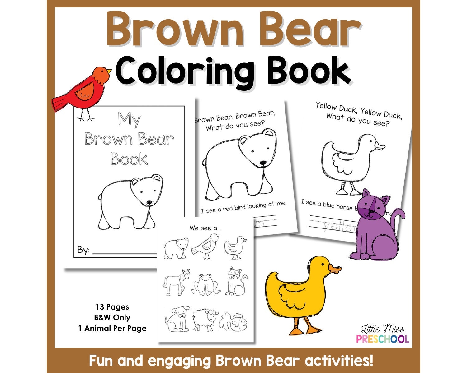 brown bear brown bear coloring book