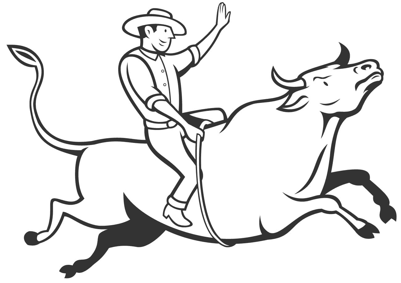 Bull Riding Rodeo Coloring Page Download Print Or Color Online For Free
