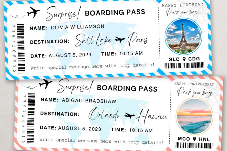 Buy Editable Boarding Pass Template Canva Boarding Pass Customizable Plane Tickets Instant Download Airplane Ticket Gift Card Online In India Etsy