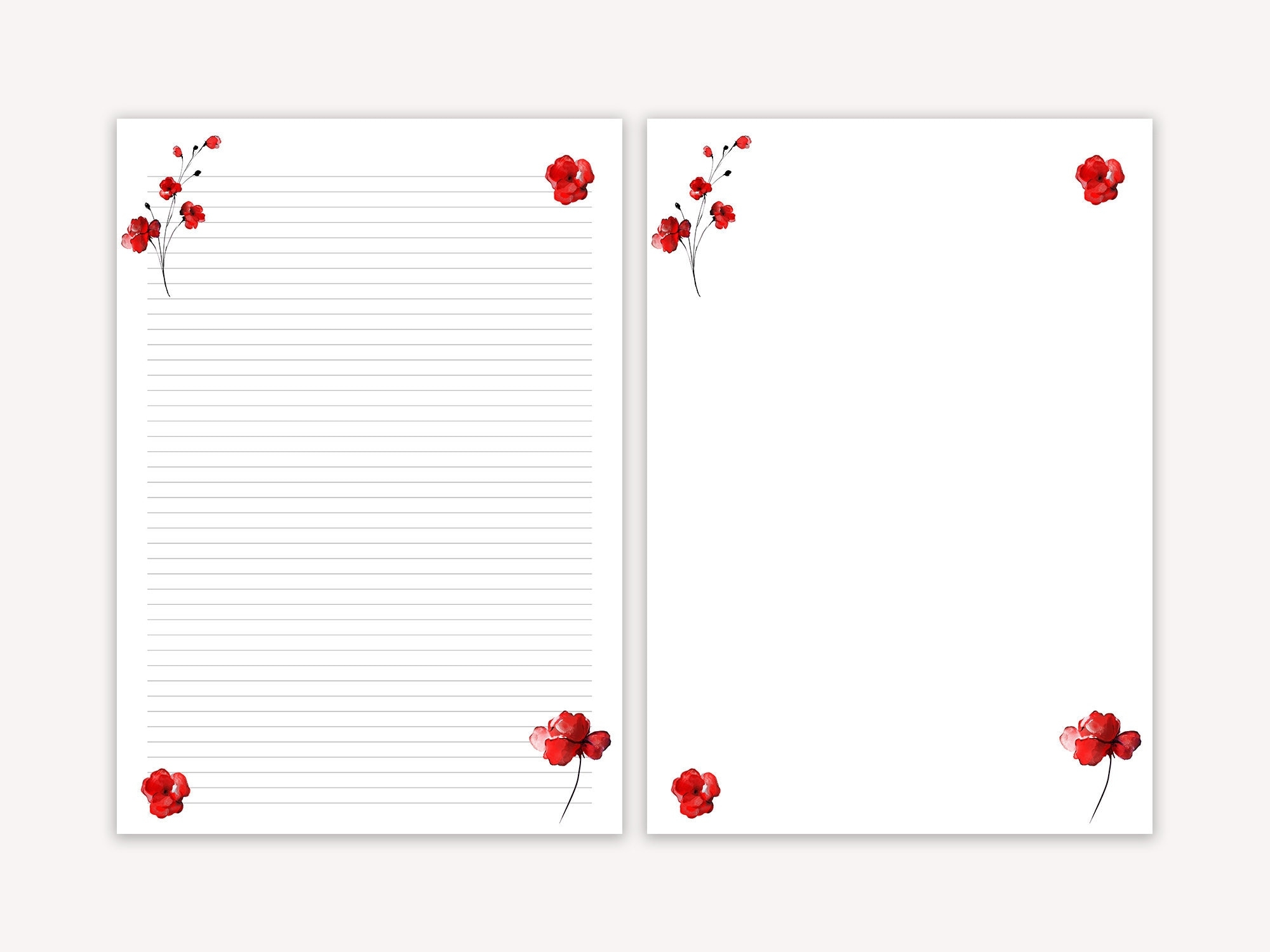 Buy Floral Printable Letter Paper Line Sheet Sheet Floral Printable Letter Paper Writing Paper Printable To Do List Letter Writing Set Online In India Etsy
