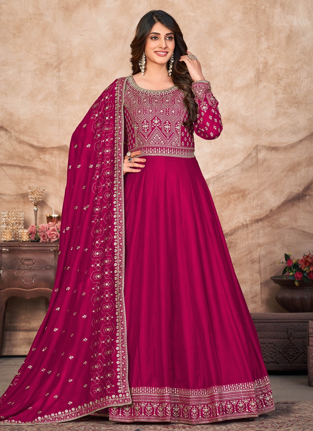 Buy Magenta Color Salwar Kameez 268224 Gown