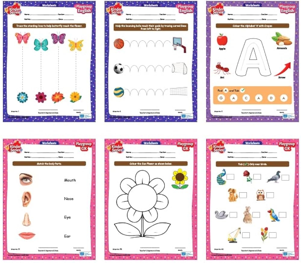 Buy Pre Nursery Activity Worksheets 64 Pages English Maths GK Worksheets Library